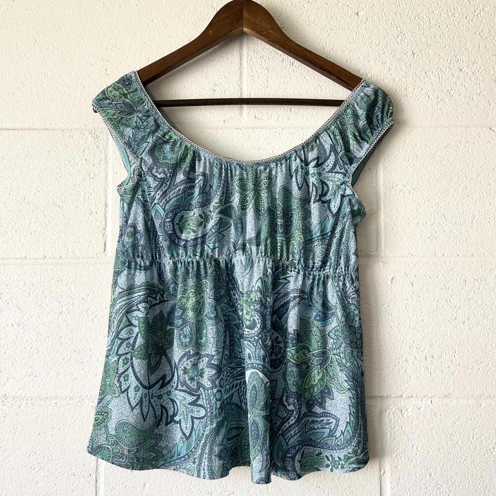 California Concepts Maternity Paisley Floral Sleeveless Blouse Women's Small